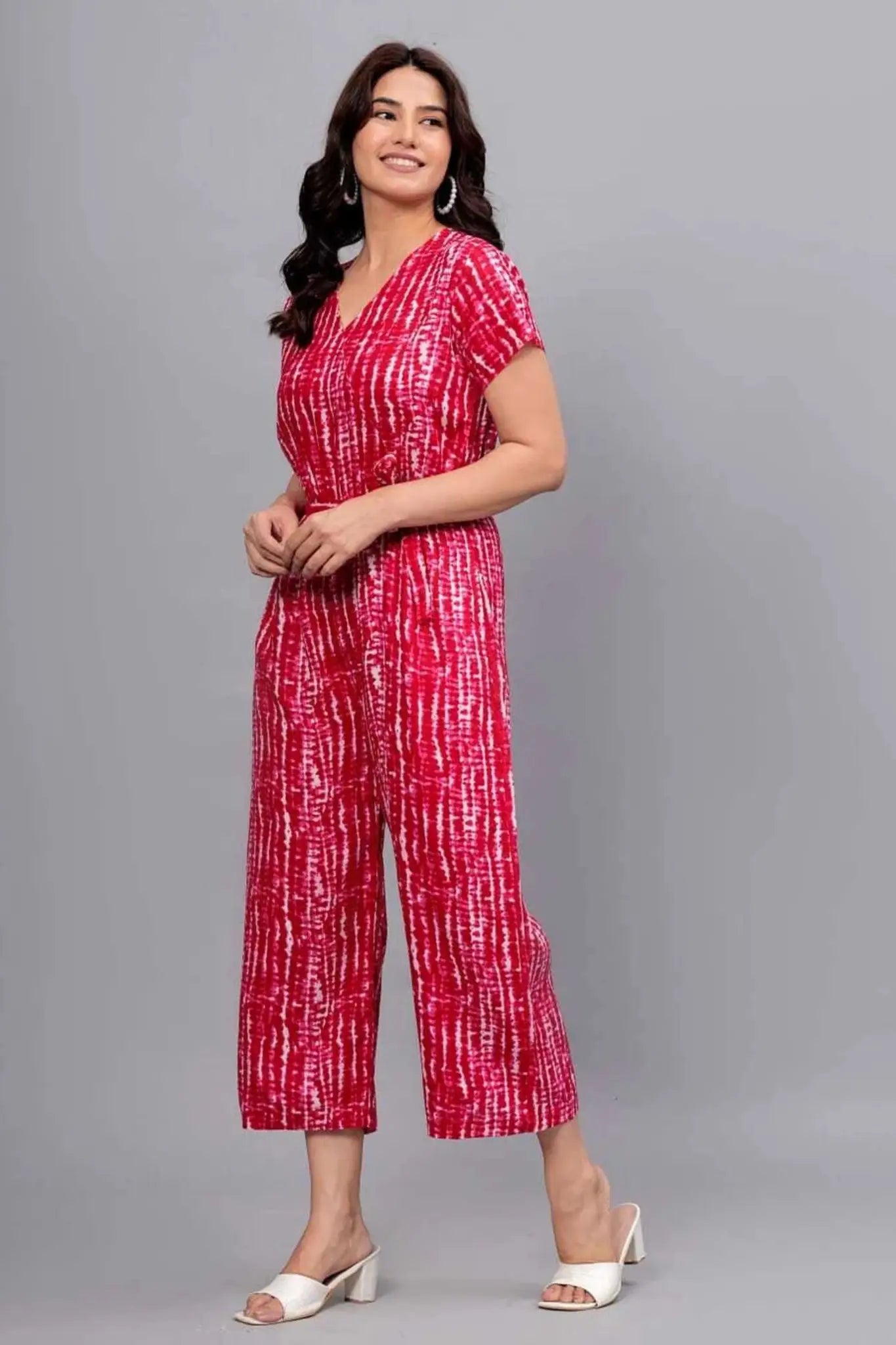 Maroon Kalamkari Print Fusion Co-ord Set - Wide Leg