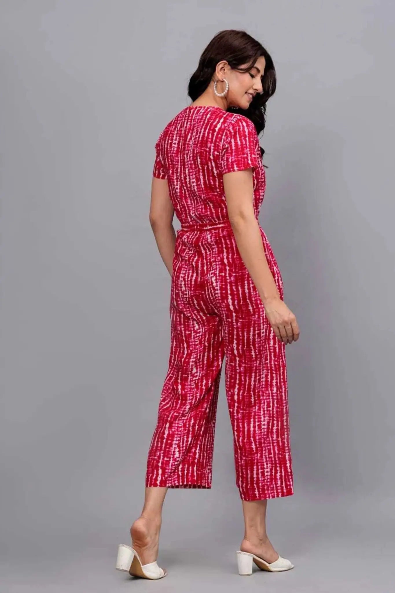 Maroon Kalamkari Print Fusion Co-ord Set - Wide Leg