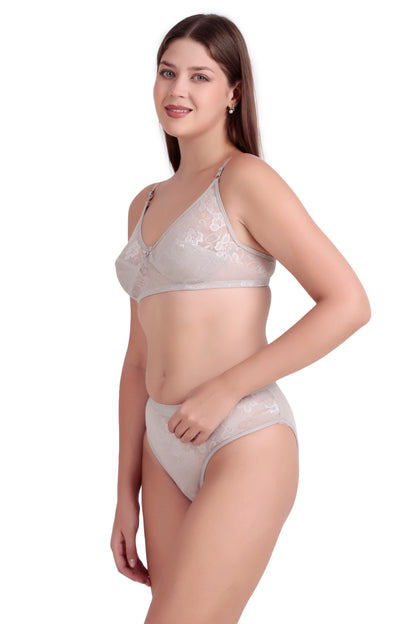 Women’s Floral Lace Non-Wired Bra and Panty Set