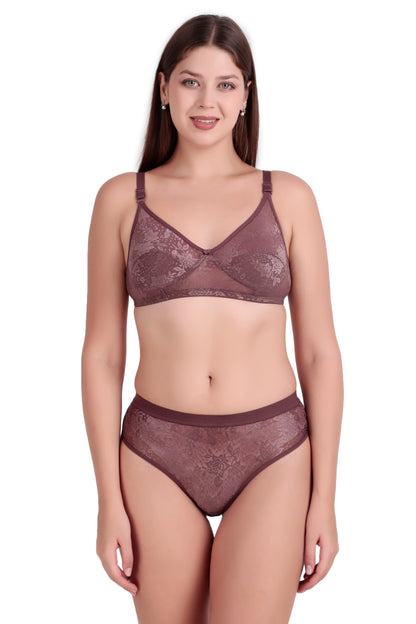 Women’s Floral Lace Non-Wired Bra and Panty Set