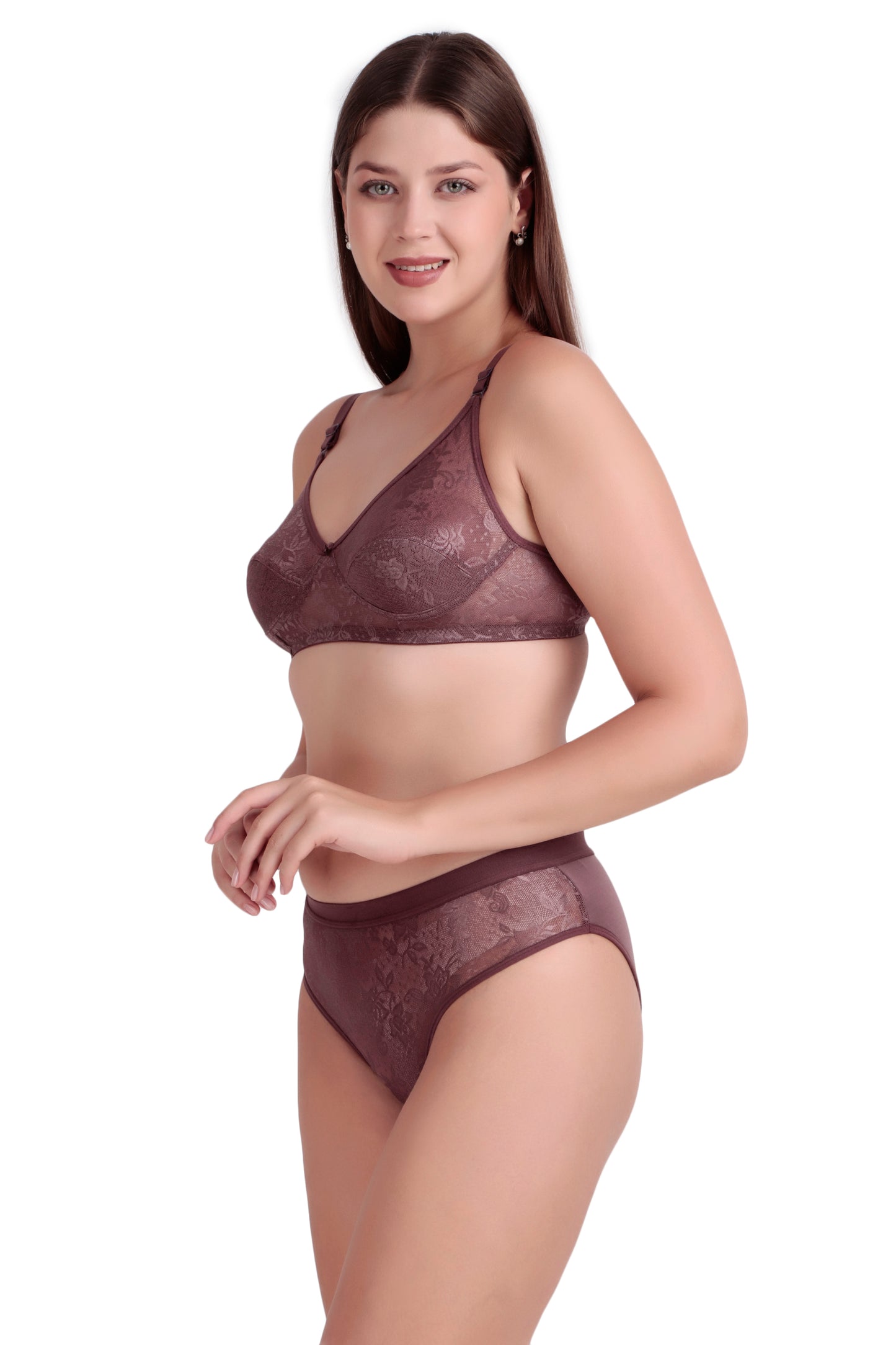 Women’s Floral Lace Non-Wired Bra and Panty Set