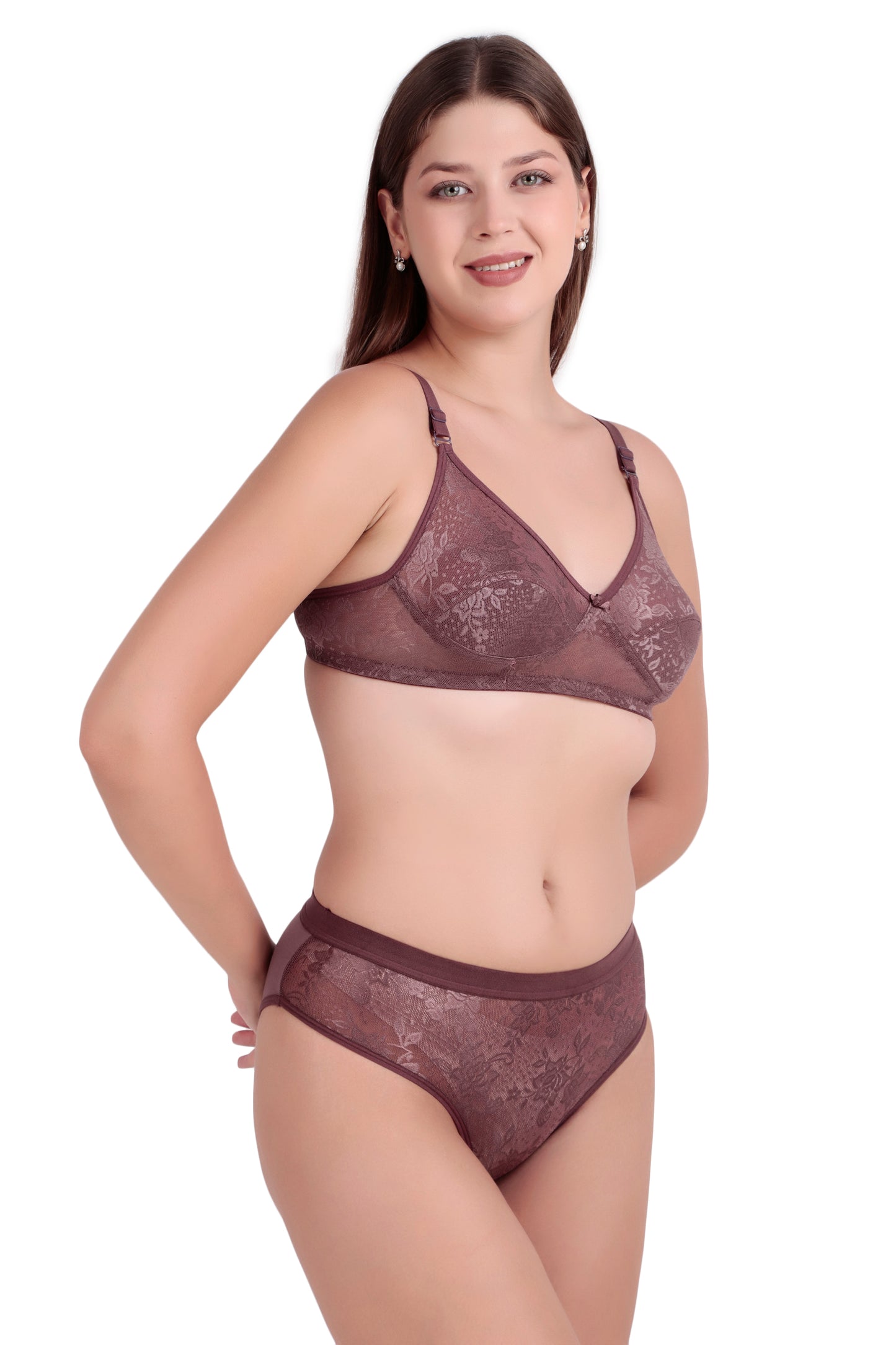 Women’s Floral Lace Non-Wired Bra and Panty Set